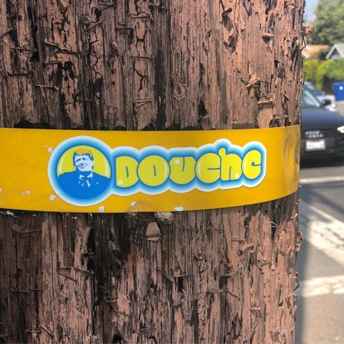 Nice placement @adamesgraphics #streetart #slaps #douche #45 #commanderindouche (at Hollywood)