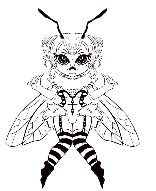 More art!! #demon girl#bunny boy#bee girl#spider woman#black widow
