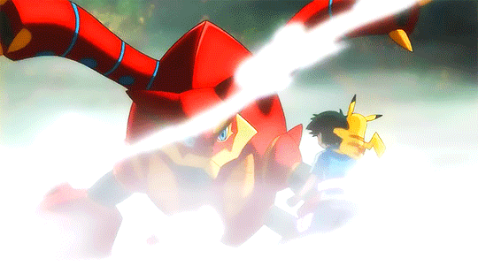 trafalgar-dlaw:  Ash and Volcanion 