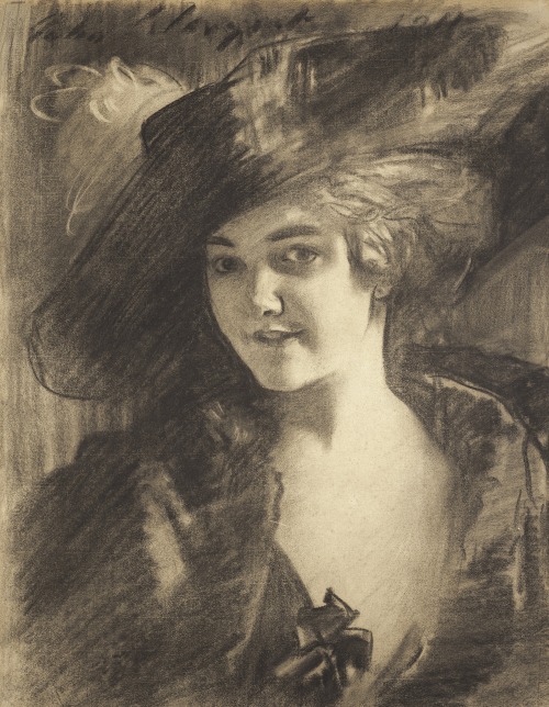 enchantedbook: Julia Elena Martínez de Hoz Acevedo, Marquess of Salamanca, 1911,charcoal on paperbo