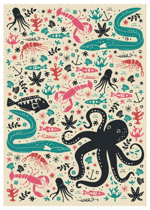staceythinx:Whimsical ocean life illustrations by Anna Deegan