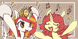 poniko-jpc:  Kolshica also drawn Me and EileMonty-san together! yay! ！湖さんも私とエイリーモンティさんを描いてくれました！イェーイ！  YAY!