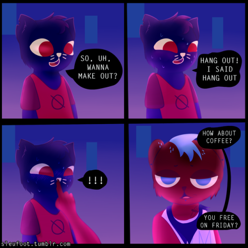 sleufoot: Mae goes back to the party to find that bombshell.  Seems to be going well so far.  - Finally a comic in my style; I didn’t think I could capture the right feel using my usual game style imitation. If you guys want I could continue this