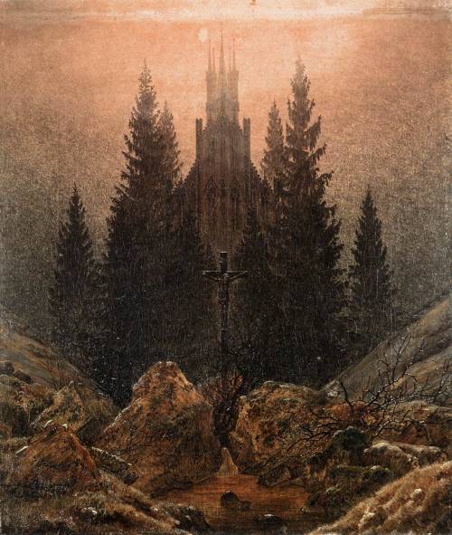 Cross and Church in the Mountains, 1812, Caspar David FriedrichMedium: oil,canvas
