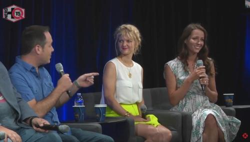 nicksno1girl:                  Amy Acker - SDCC 2015 - ‘Thrilling Adventure Hour’ panel