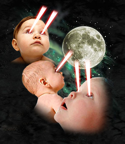 thefrogman:  One of my first major claims to fame was a website called Babies With Laser Eyes. These are some of my favorite creations from that.  