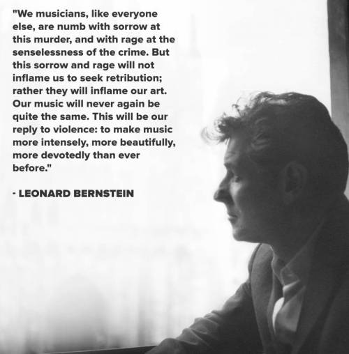 micdotcom:  51 years later, Leonard Bernstein’s comments on violence are more relevant than ever   On Nov. 22, 1963, when composer, conductor and musical luminary Leonard Bernstein heard that President John F. Kennedy had been assassinated in Dallas,