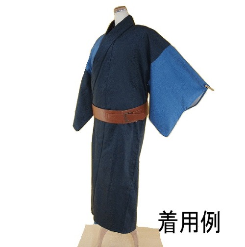 Leather like kaku obi (narrow belt worn with men kimono), seen on