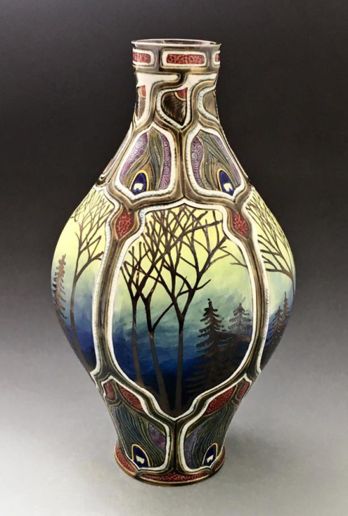 Throwback to March of 2018Art Nouveau vase by Stephanie Young of Calmwater Designs