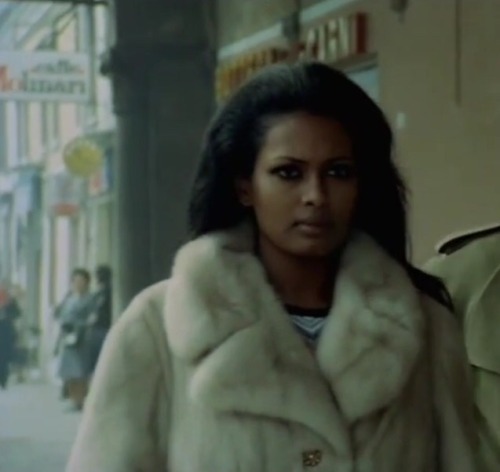 nachtinrom: Eritrean actress/model Zeudi Araya serving fur coat looks