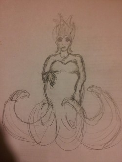 srawr:  I’m no artist, but I drew banana Ursula because it’s 2:30 am and I fucking wanted to.  Her tentacles, hair, and jewelry are all bananas. Sorry I can’t actually draw bananas well. :(  NO SHHHHH SHE&rsquo;S BEAUTIFUL