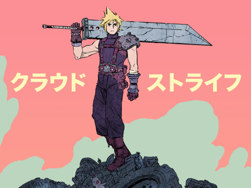 jakewyattriot:  I drew Cloud Strife, because I love him. I sold this as a print at HeroesCon, I’ll p