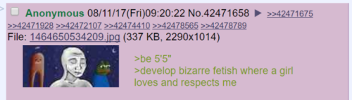 4chansbest:/fit/ manlet has a disturbong fetish