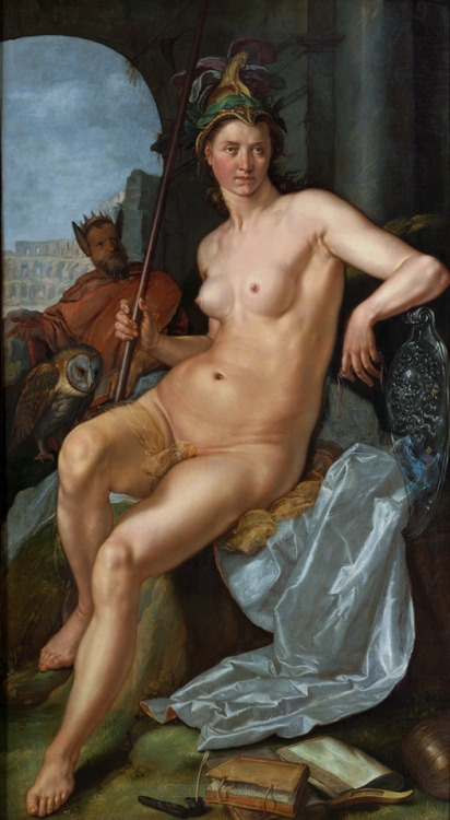 greekromangods: Minerva 1611 Hendrick Goltzius (1558–1617) Oil on canvas Frans Hals Museum ** 