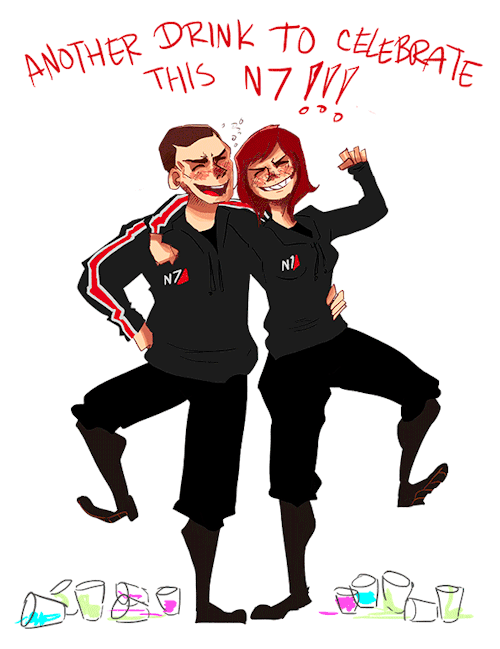 reysaurus: Happy N7 Day! :D With John and Jane Shepard! 