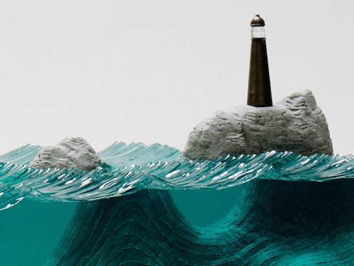 from89:  Sculptures of ocean waves and watery landscapes by layering multiple sheets of hand-cut glass by Ben Young  