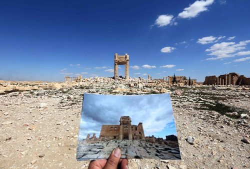 daisyskindajewish:  westsemiteblues:  enrique262:  irefiordiligi:  fotojournalismus:  Pictures of the UNESCO World Heritage site of ancient Palmyra taken following the recapture of the city by Syrian troops backed by Russian forces on March 27, 2016 show