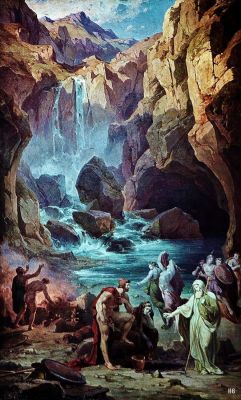 hadrian6:  The arrival of Odysseus on the island of Calypso. 1768. Christian Wink. German 1738-1797. mural. http://hadrian6.tumblr.com