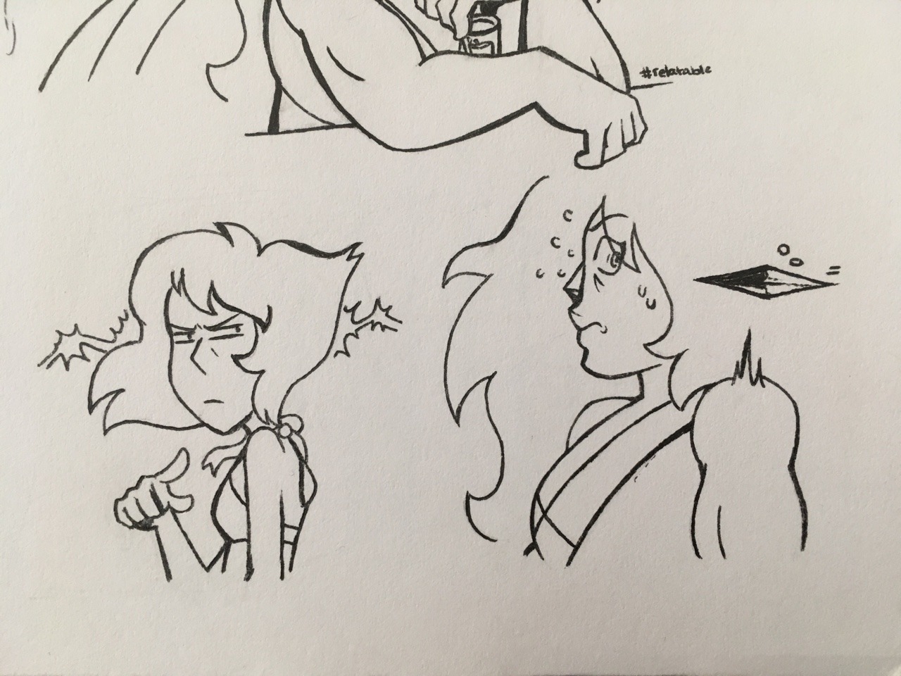 doodles4days:  Some jasper doodles I did in class.