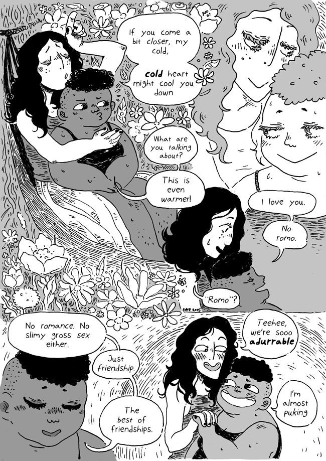 eliasericson:  a spontaneous comic about Diana and Charlie hanging out on a beautiful