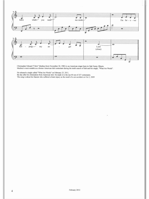 welovepianoforever:What are words - Chris Medina (Piano Sheet)