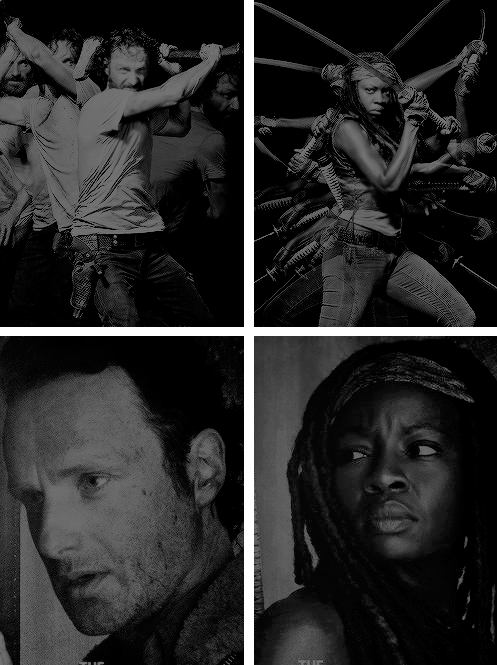 paul-monroes:Rick Grimes  and Michonne +   promotional images. [Carol and Daryl]