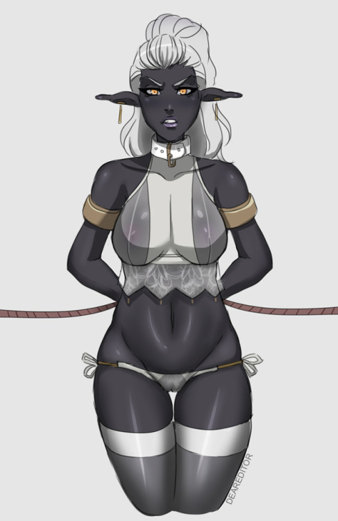 Another Drow lady slave. ^w^ She dislikes porn pictures
