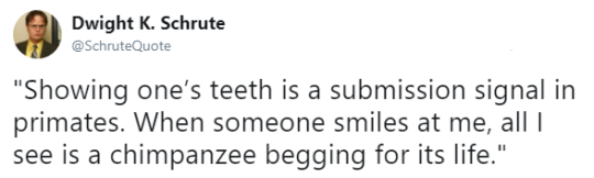 mootablemimic: raptorific:  gingibre:   gingibre: you know. could replace pretty much any of hanzo’s lines with a dwight quote and it virtually wouldnt make a difference   “I am ready to face any challenges that might be foolish enough to face me”