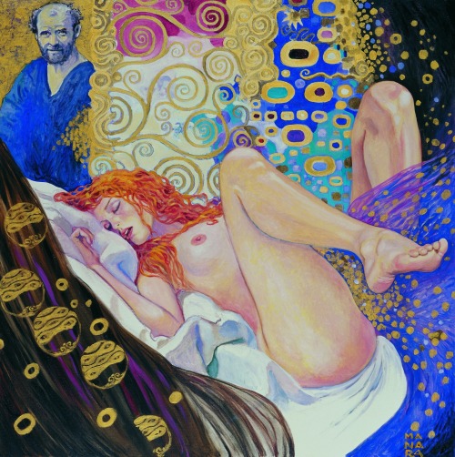 manara-fan-page: Tribute to Klimt’s Danae