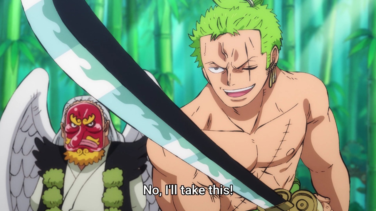 Let's all give a round of applause for Zoro to have finally caught up with  RS Sanji by getting Enma 👏👏👏👏👏😂😂