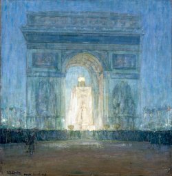 artmastered:  Henry Ossawa Tanner, The Arch, 1919, oil on canvas, 99.7 x 97 cm, Brooklyn Museum, New York. Source Henry Ossawa Tanner painted this scene of the Arc de Triomphe in Paris during a memorial celebration on July 13th 1919 for those who died