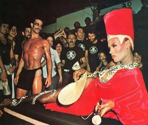 candypriceless:  Grace Jones as Nefertiti while performing at Studio 54, 1977 - photo by Hans Feurer 