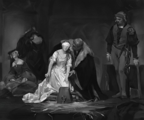 Value study, Master copy. After Master Paul Delaroche. The Execution of Lady Jane Grey, 1833More dra