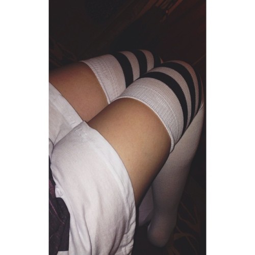 downside to being 5'3…knee highs become thigh highs!🙈 #thigh #high #socks #kneehigh #stripes #referreesocks #me #legs #short