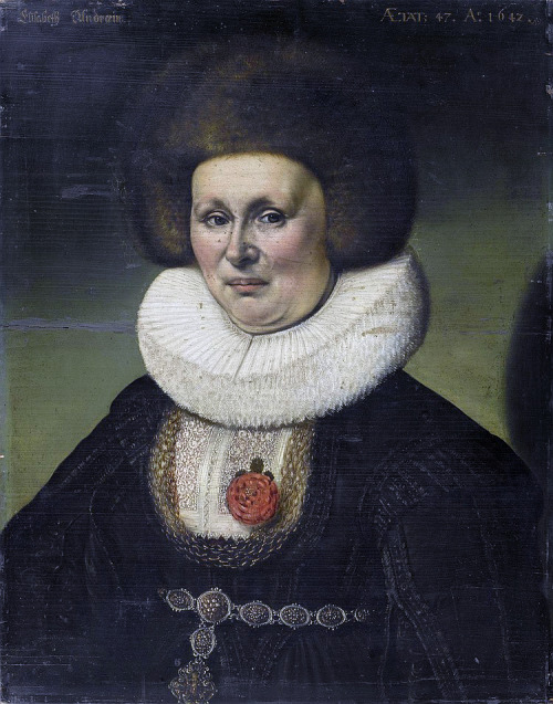 Porträt Elisabeth von Werdt geb. Andreae by Hans Jakob Dünz II, 1642