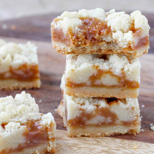 heygingergirl:  foodishouldnoteat:  Salted caramel butter bars    With coffee…