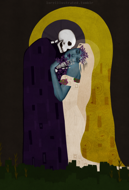 My version of Klimt’s The Kiss w/ The Night Mother and Sithis.