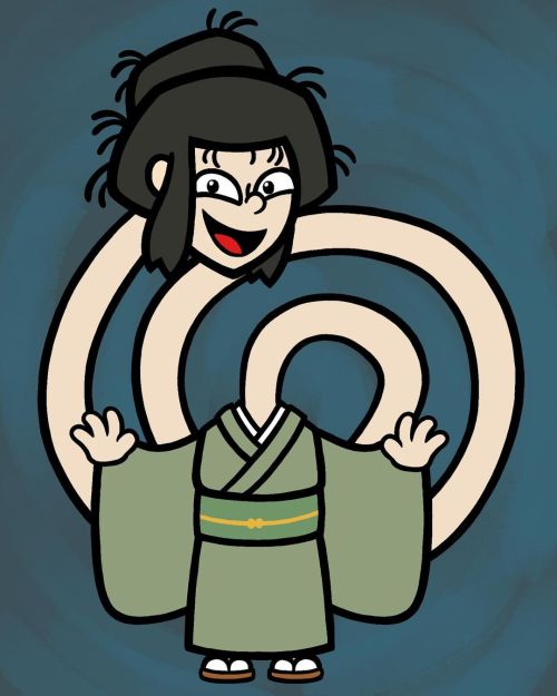 Here’s my rokurokubi for Yokaitober’s week 2 theme: prankster! One of many yokai that will lure you 