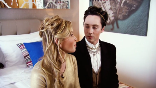 Johnny Weir asks Tara Lipinski, “too butch?” about his outfit. Take a look inside the cl