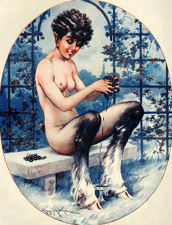 vintagegal:  Illustration by Maurice Milliere for La Vie Parisienne Magazine c. 1920s (via)  Hooved ladies&hellip; my weakness! &lt;3 &lt;3