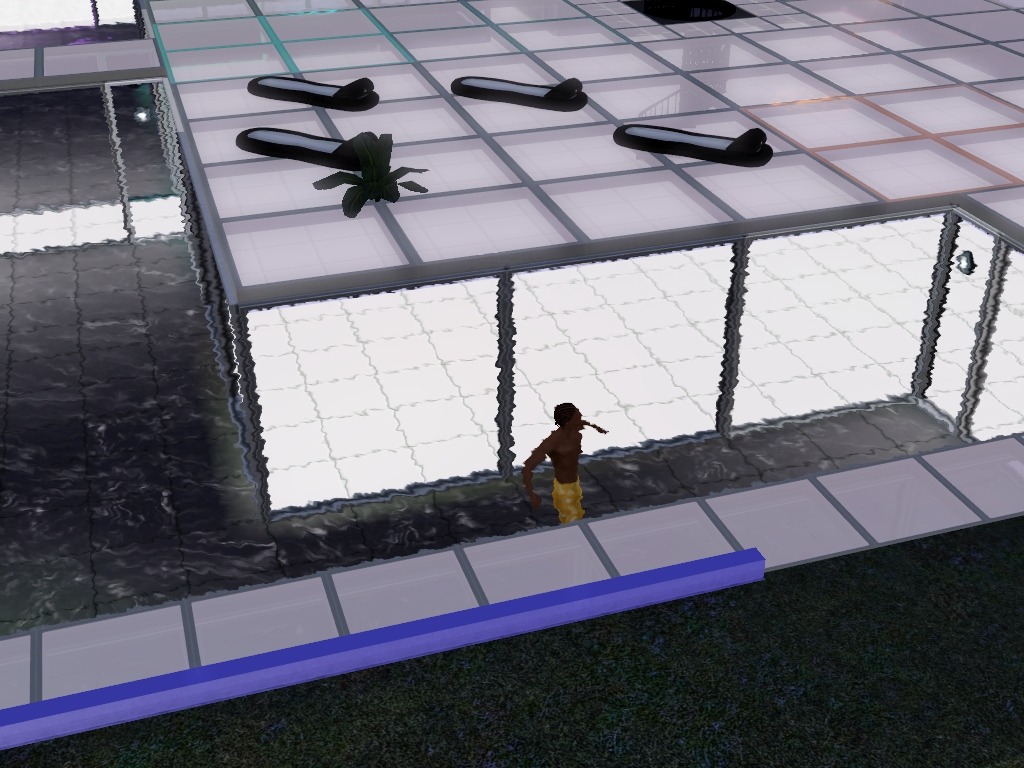 I built a futuristic rainbow rave club! it has see-through glass floors and swimming