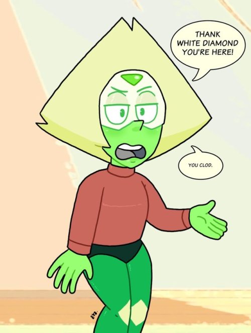 eyzmaster: Steven Universe - Peridot 151 by theEyZmaster  I haven’t drawn the real Peri in months!And since there was this really funny cute shot of her in the last episode, I decided to make this silly joke.Improv fans will get it.    <3 <3 <3