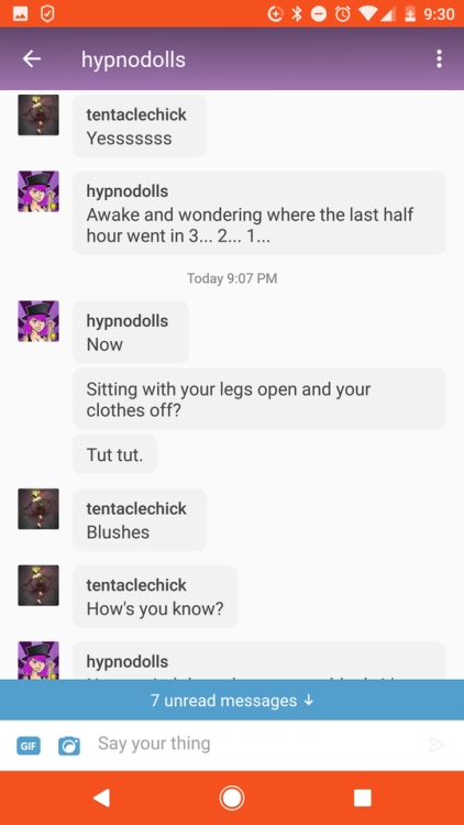 binarybimbodoll: tentaclechick: Chat with @hypnodolls part 4 Hope this is entertaining as I thought