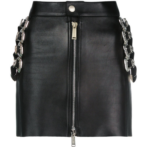 Dsquared2 mini skirt with belt embellishments ❤ liked on Polyvore (see more high waisted skirts)