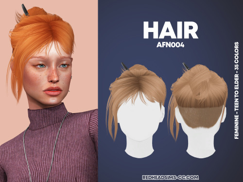  AF HAIR N003 NEW MESHCompatible with HQ ModCategory: HairCustom ThumbnailAll LOD’s♦ @redheadsims-cc