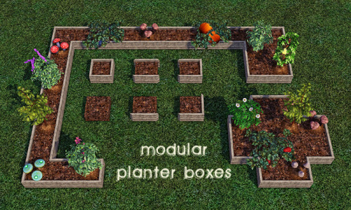 gelinadownloads:Modular Planter Boxes A quick little project. A set of 6 connectable quarter-tile 