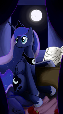 theponyartcollection:  Night-time reading