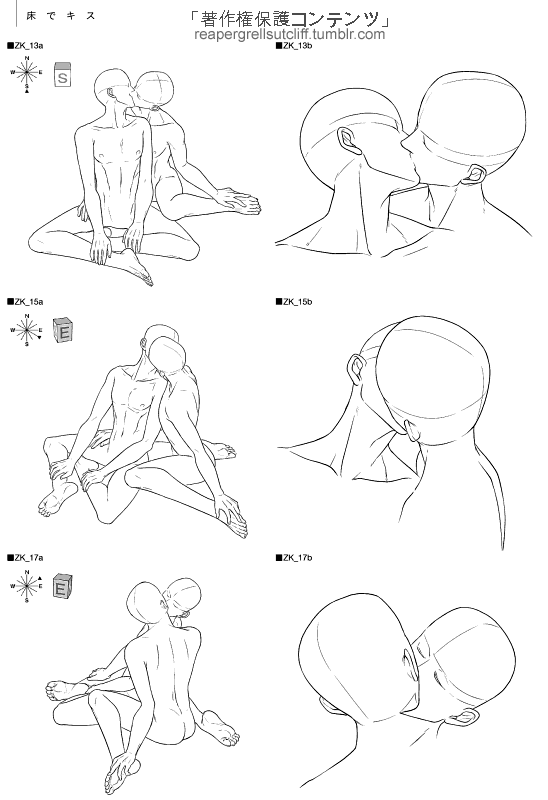 reapergrellsutcliff:  ‘Kiss Scene rough sketches - Drawing for Boys Love (Yaoi)’