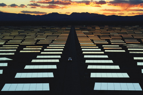 itscolossal:  A Sea of Glistening Solar Panels Photographed at the Nevada SolarReserve by Reuben Wu 