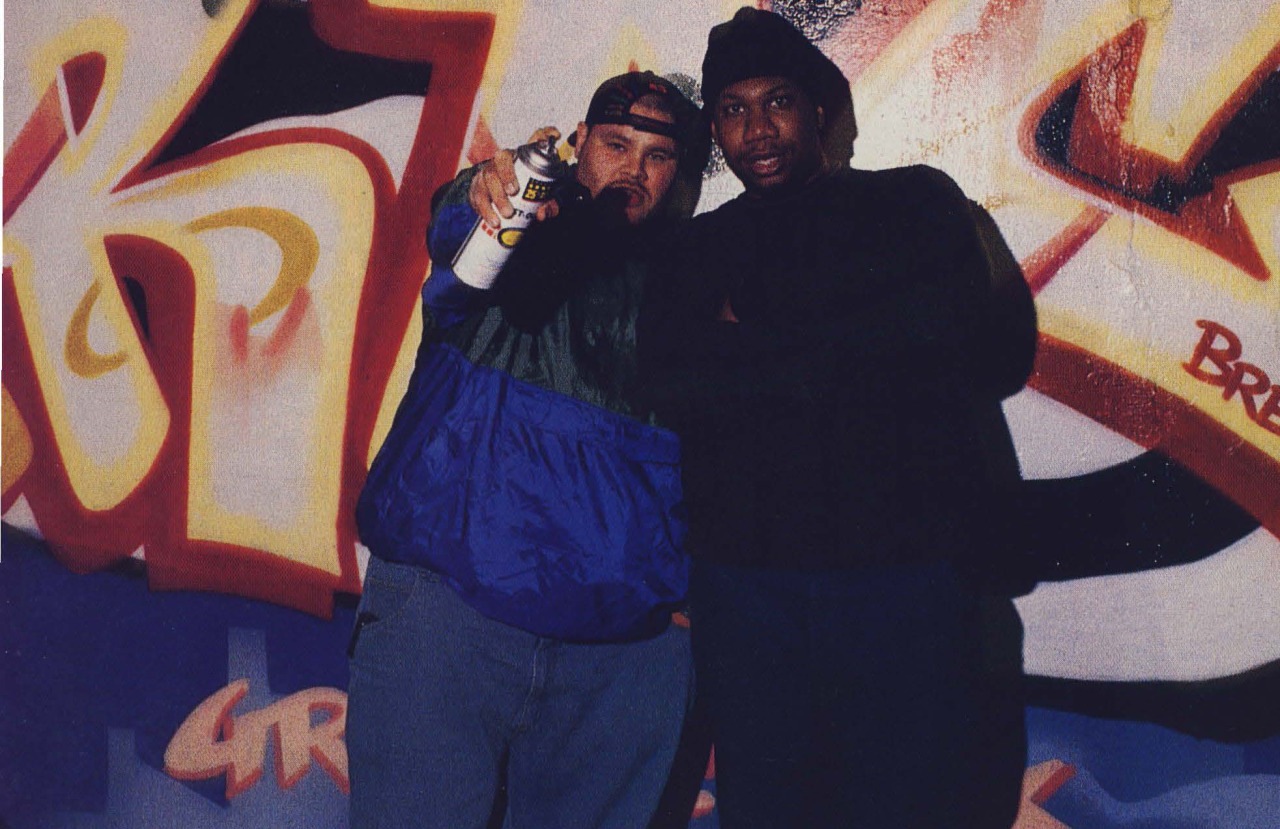 hiphopphotomuseum:  Bronx Bombers. Fat Joe and KRS-One hang in front of a ‘Crack’